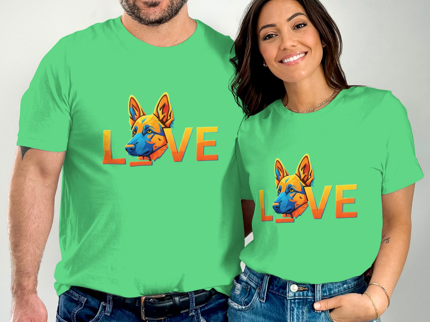 Colorful  Shirt with LOVE and Dog Design product type