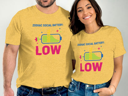 Zodiac Social Battery Low T-Shirt