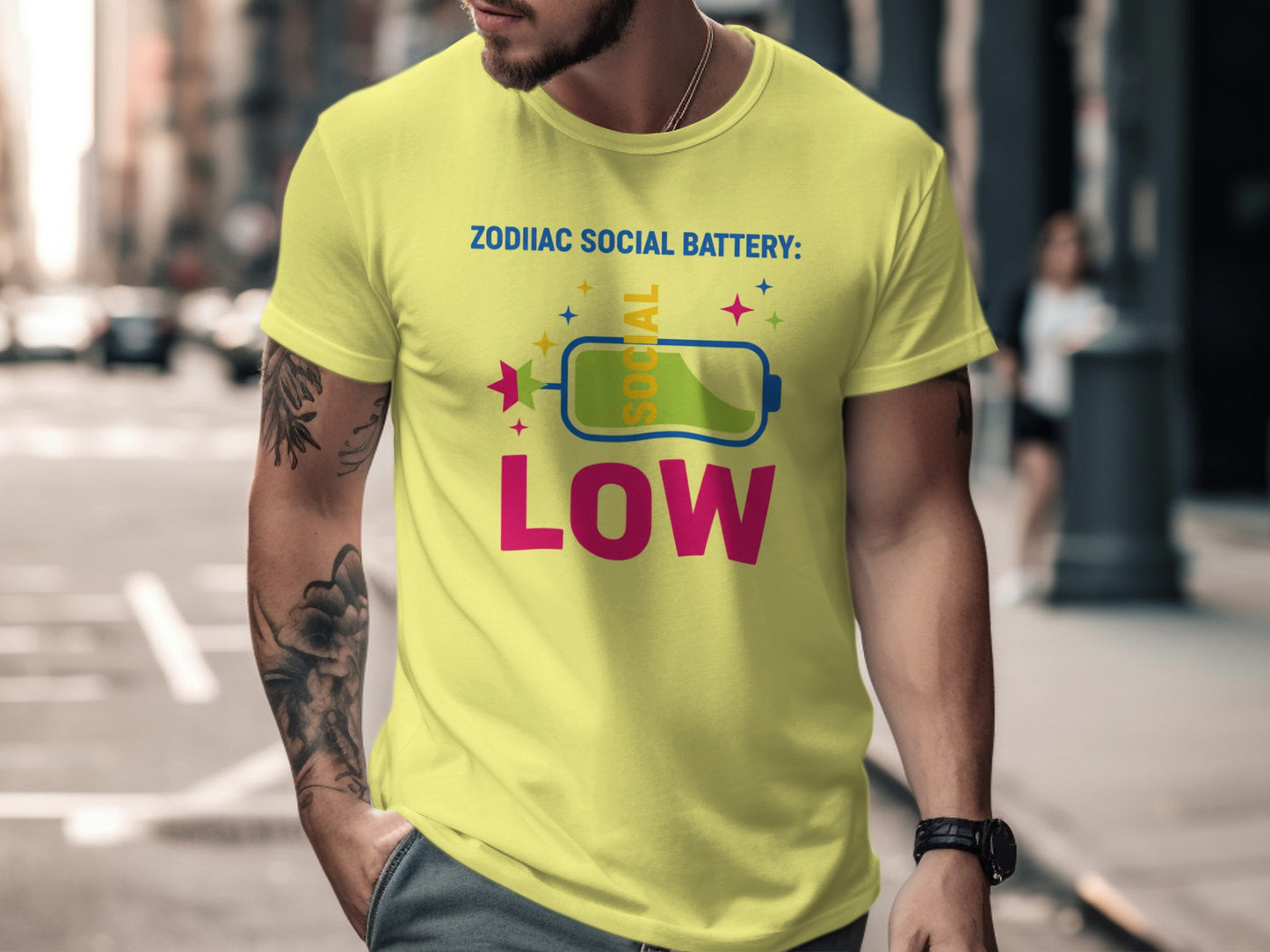 Zodiac Social Battery Low Graphic Tee