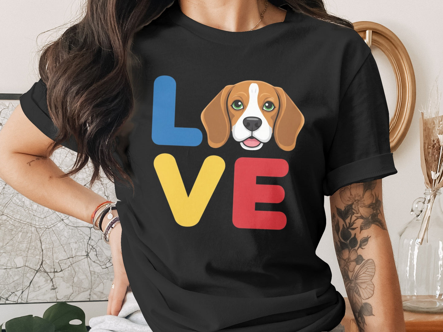 Cute Beagle Love Graphic Short Sleeve Tee product