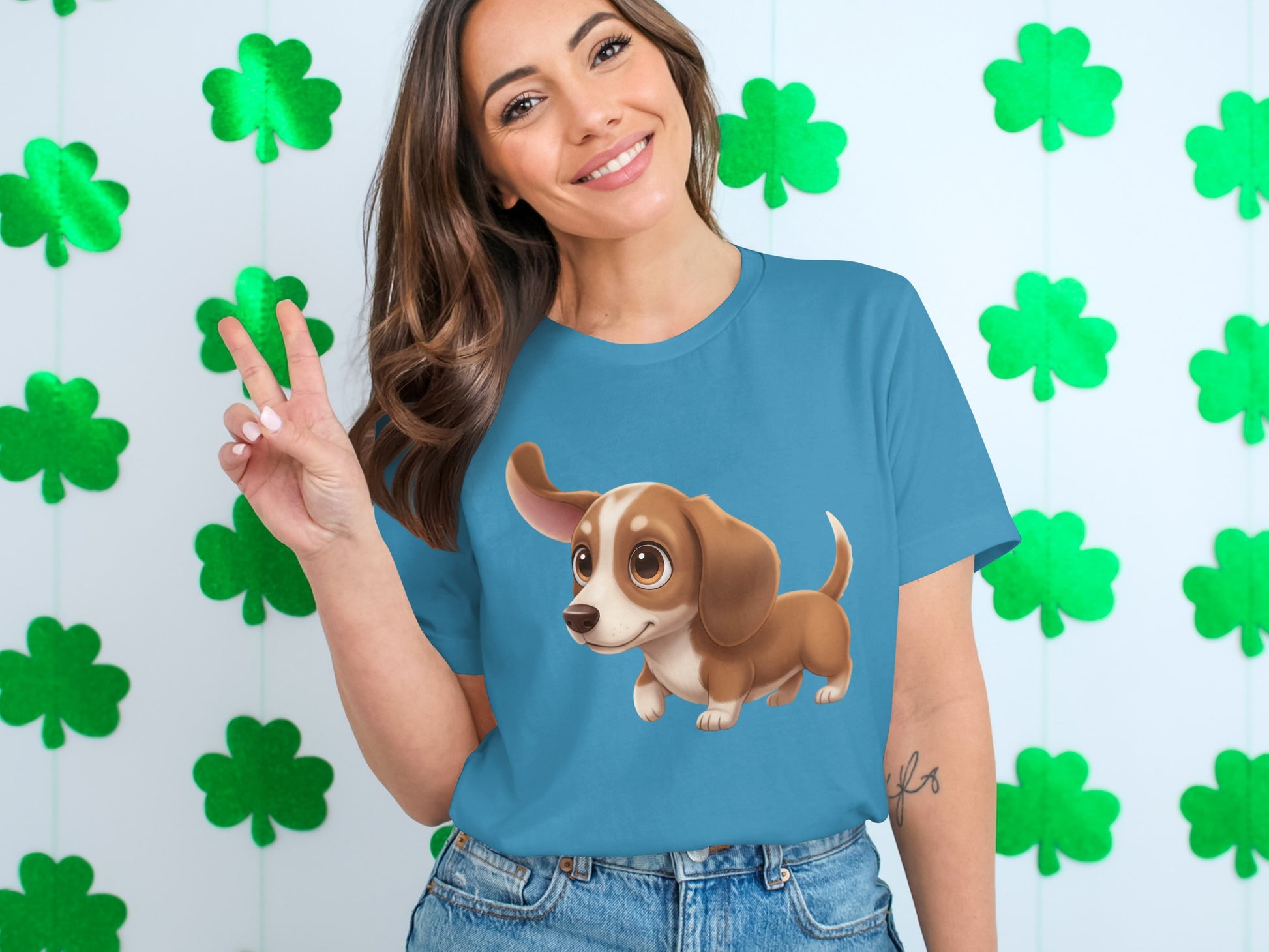 Cute Cartoon Dachshund Graphic Tee Shirt for Dog Lovers
