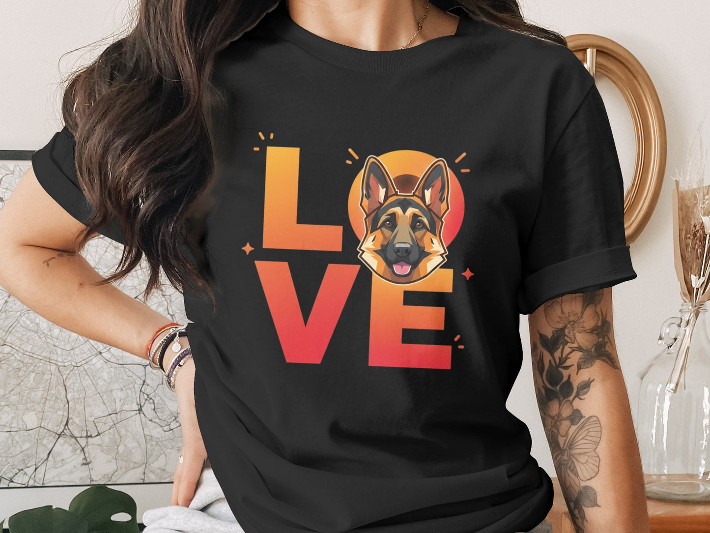 Love German Shepherd Dog Graphic T-Shirt product