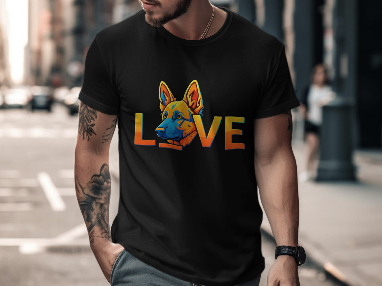 Love German Shepherd Colorful Graphic T-Shirt product