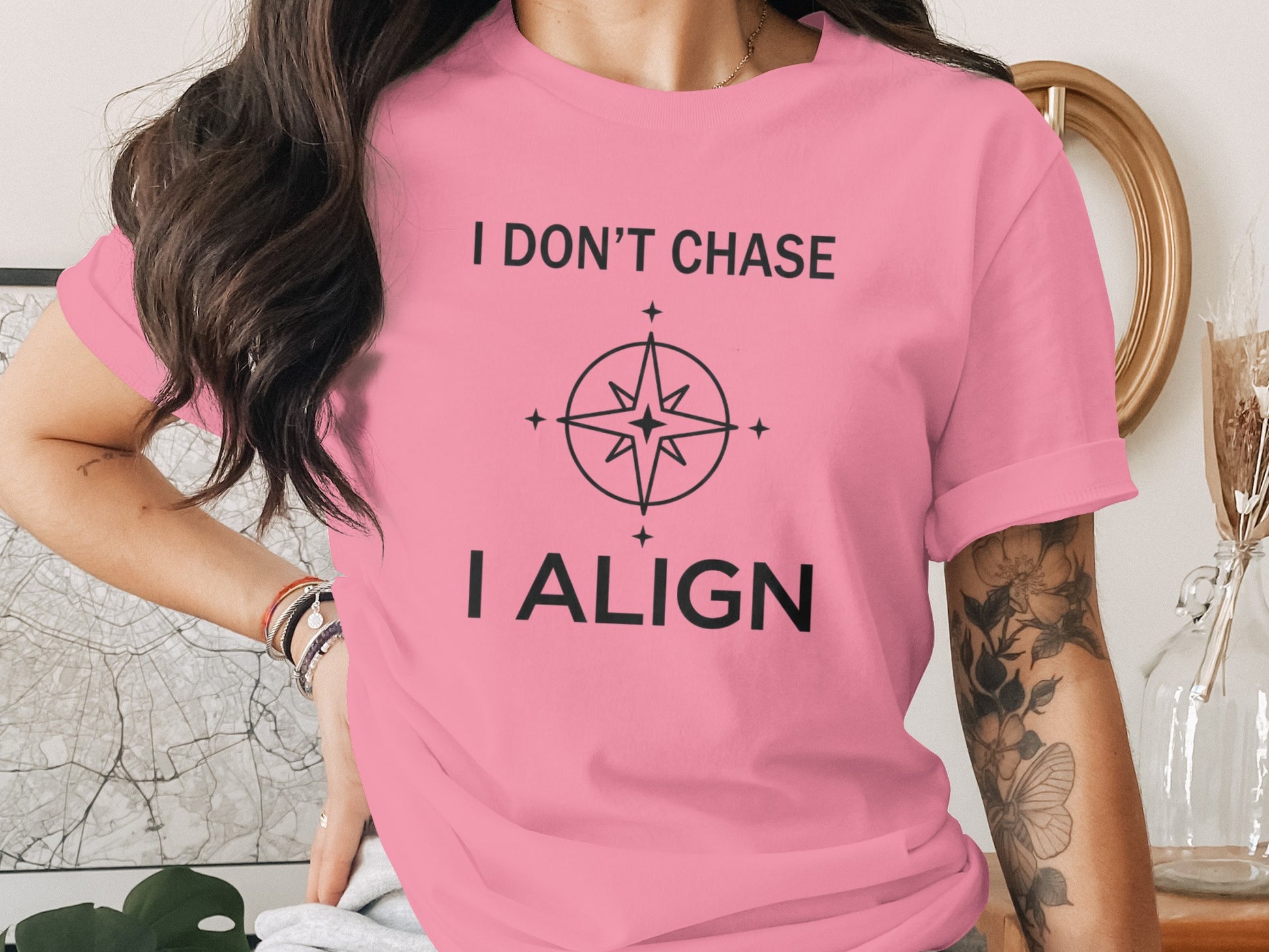 I Don't Chase I Align Star Compass Tee Shirt