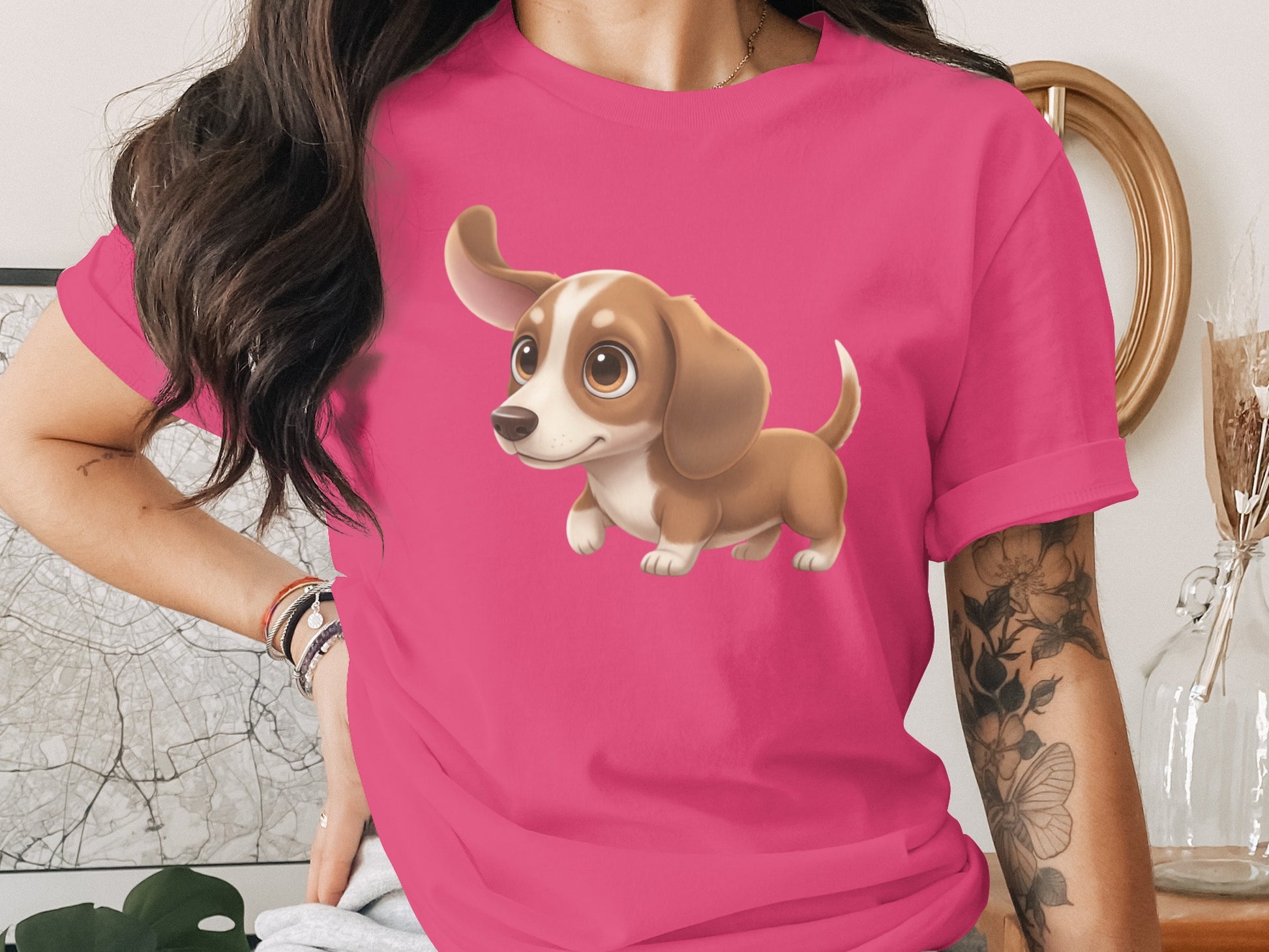 Cute Cartoon Dachshund Graphic Tee product