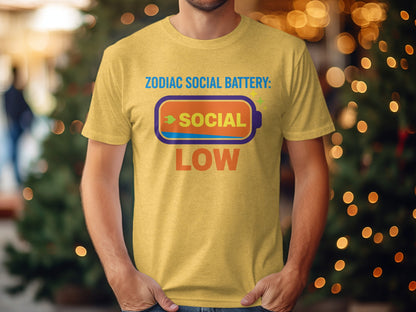 Zodiac Social Battery Social Low Graphic Tee