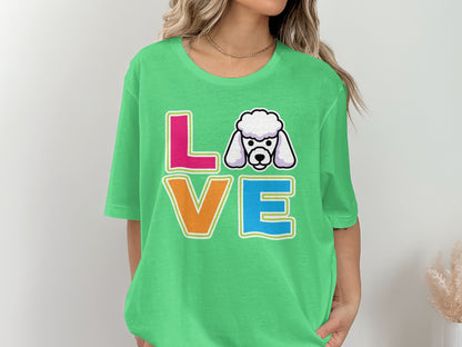Colorful Love Poodle Graphic Oversized Tee product type