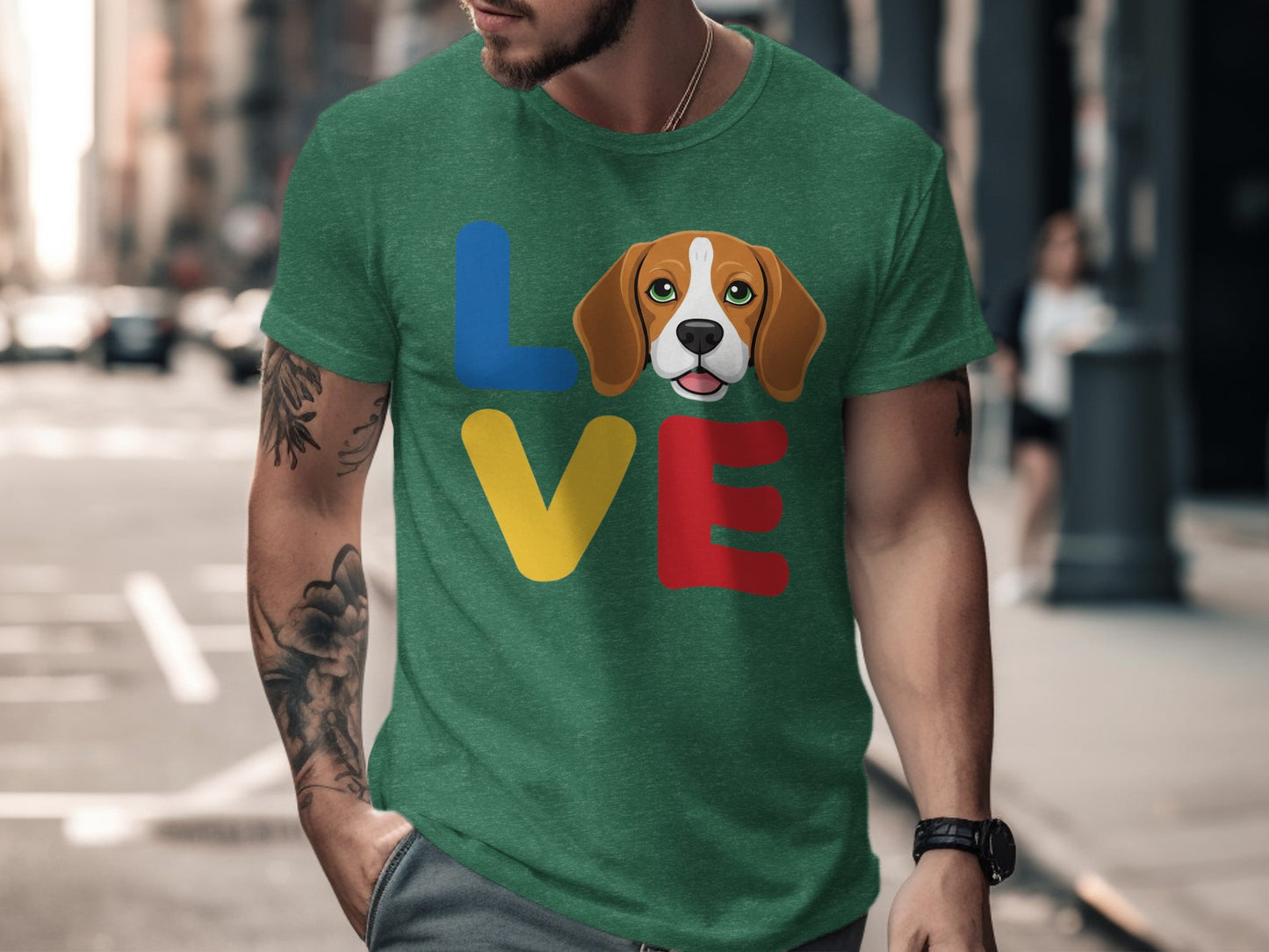 Love Dog Graphic Tee Colorful Letters T-shirt product