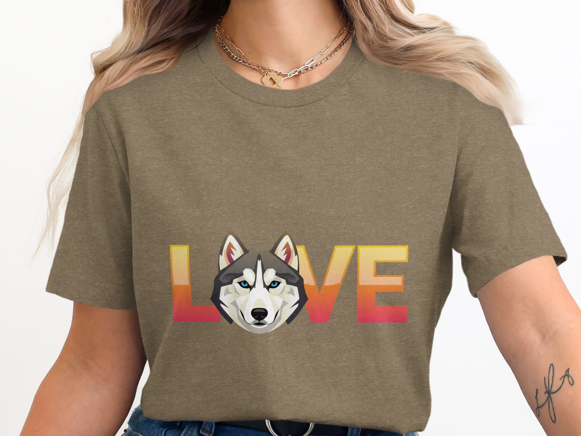 Vibrant Love with Husky Graphic Design T-Shirt product