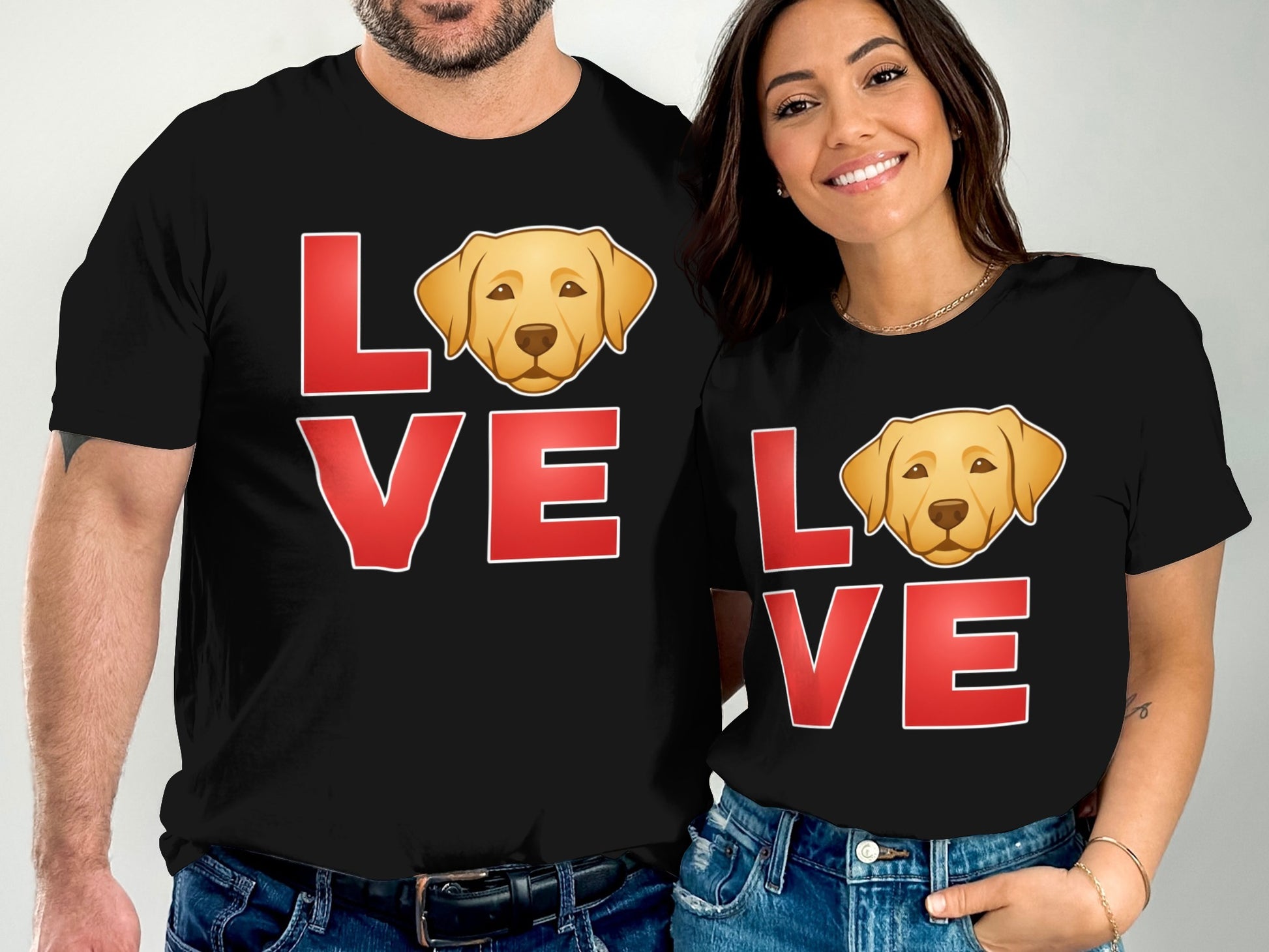 Cute Matching Couples Love Dog Graphic T-Shirts product