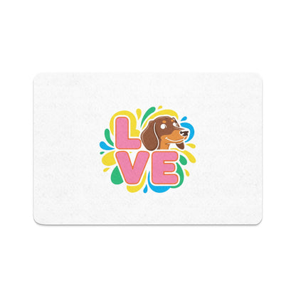 Love Dog Design Colorful Text Doormat Product