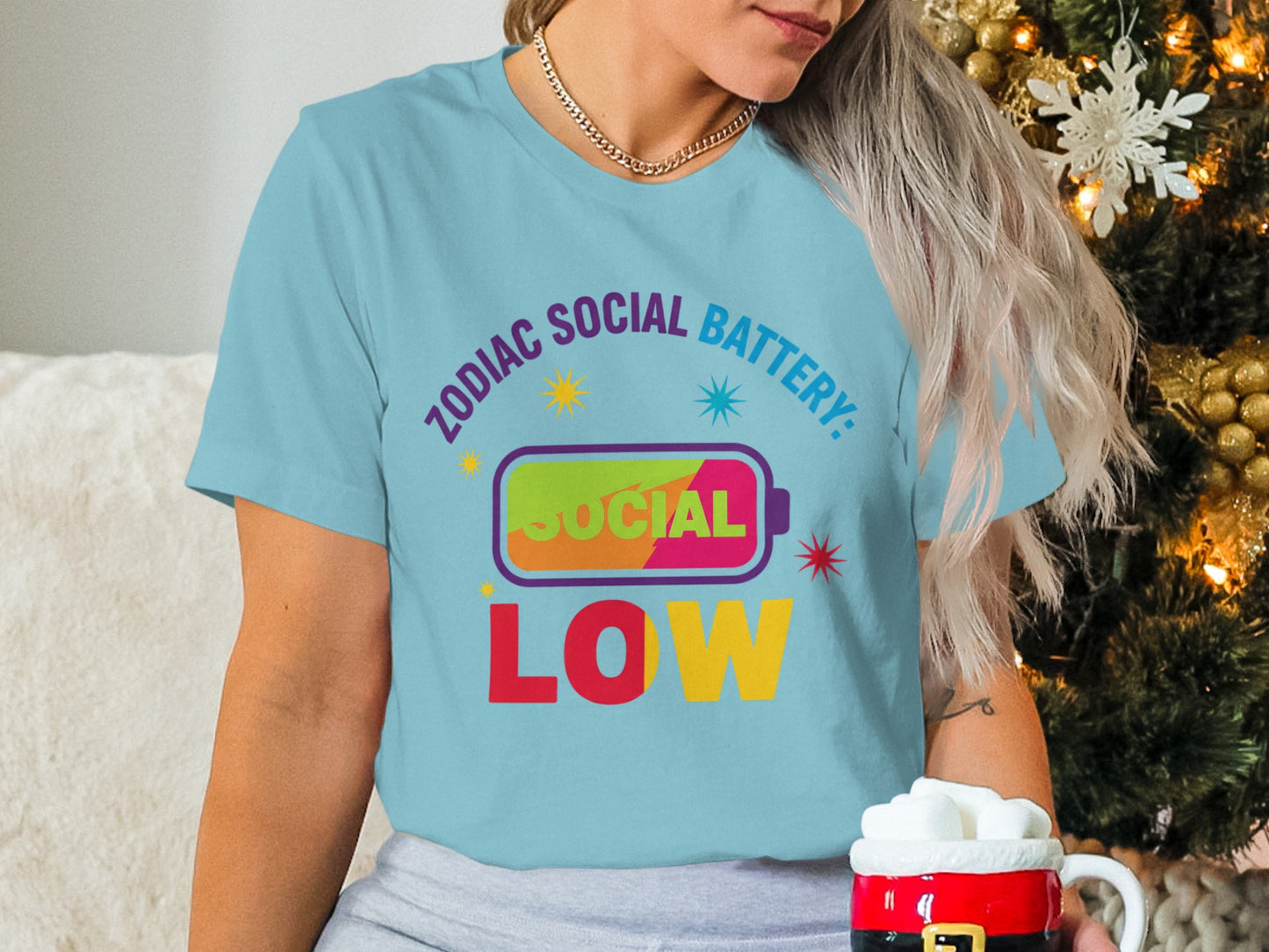 Zodiac Social Battery Low Graphic T-shirt for Any Occasion
