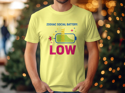 ZODIIAC SOCIAL BATTERY LOW Graphic Tee