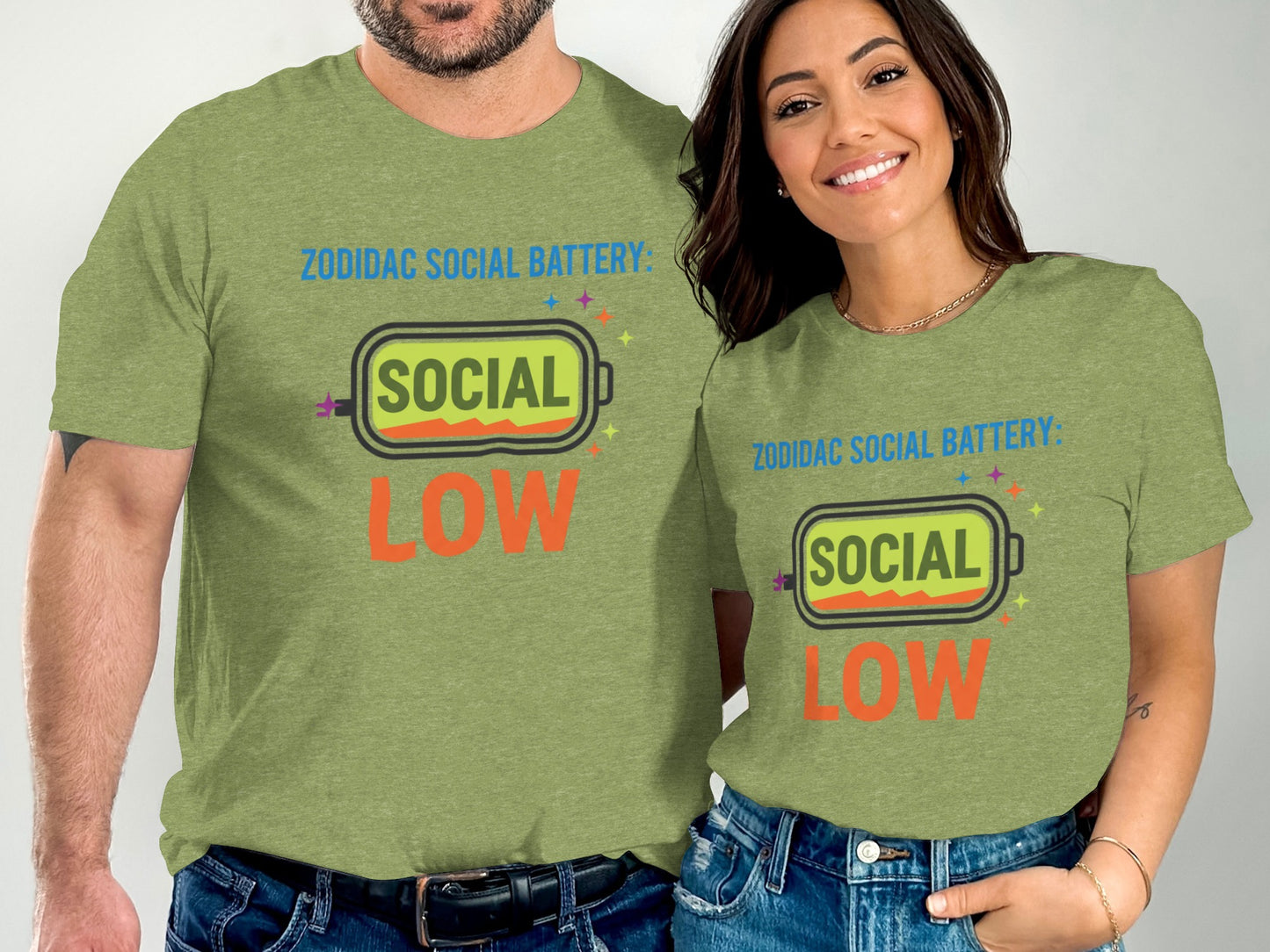 ZODIAC SOCIAL BATTERY SOCIAL LOW Graphic Shirt
