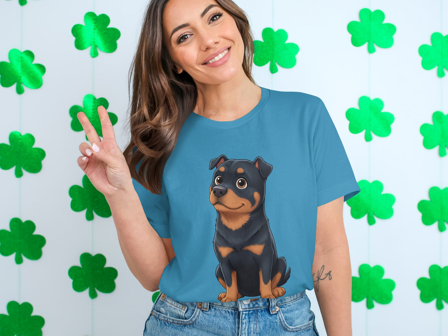 Cute Puppy Graphic Print Short Sleeve Shirt