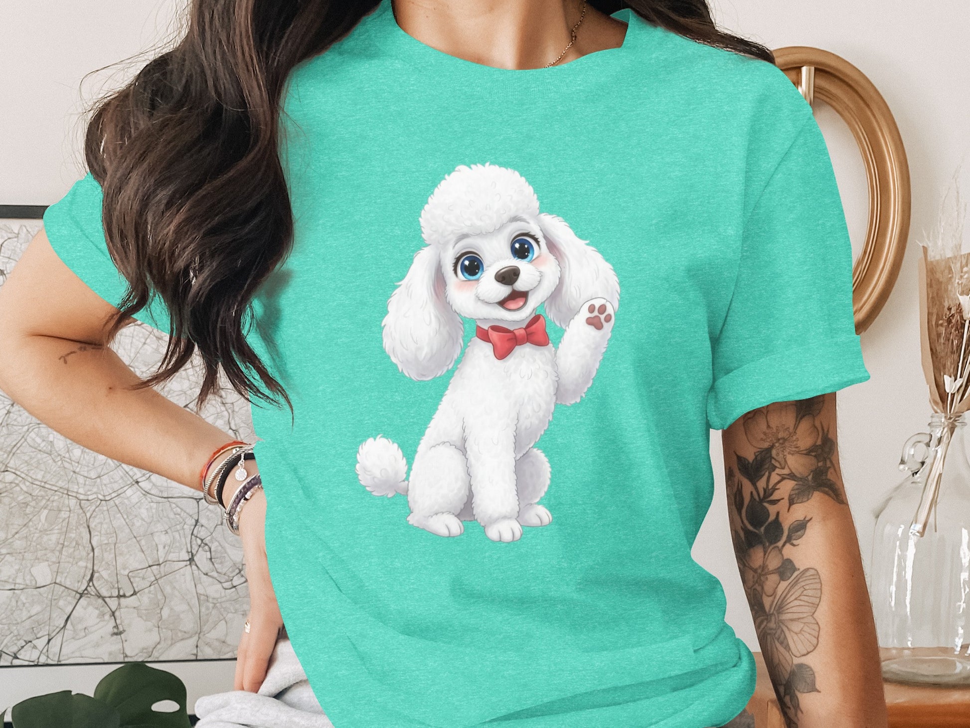 Cute Cartoon Poodle Graphic Tee for Pet Lovers