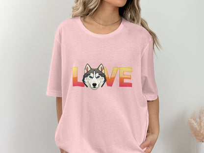 Love Husky Graphic Women's T-shirt Fashionable Trendy Product