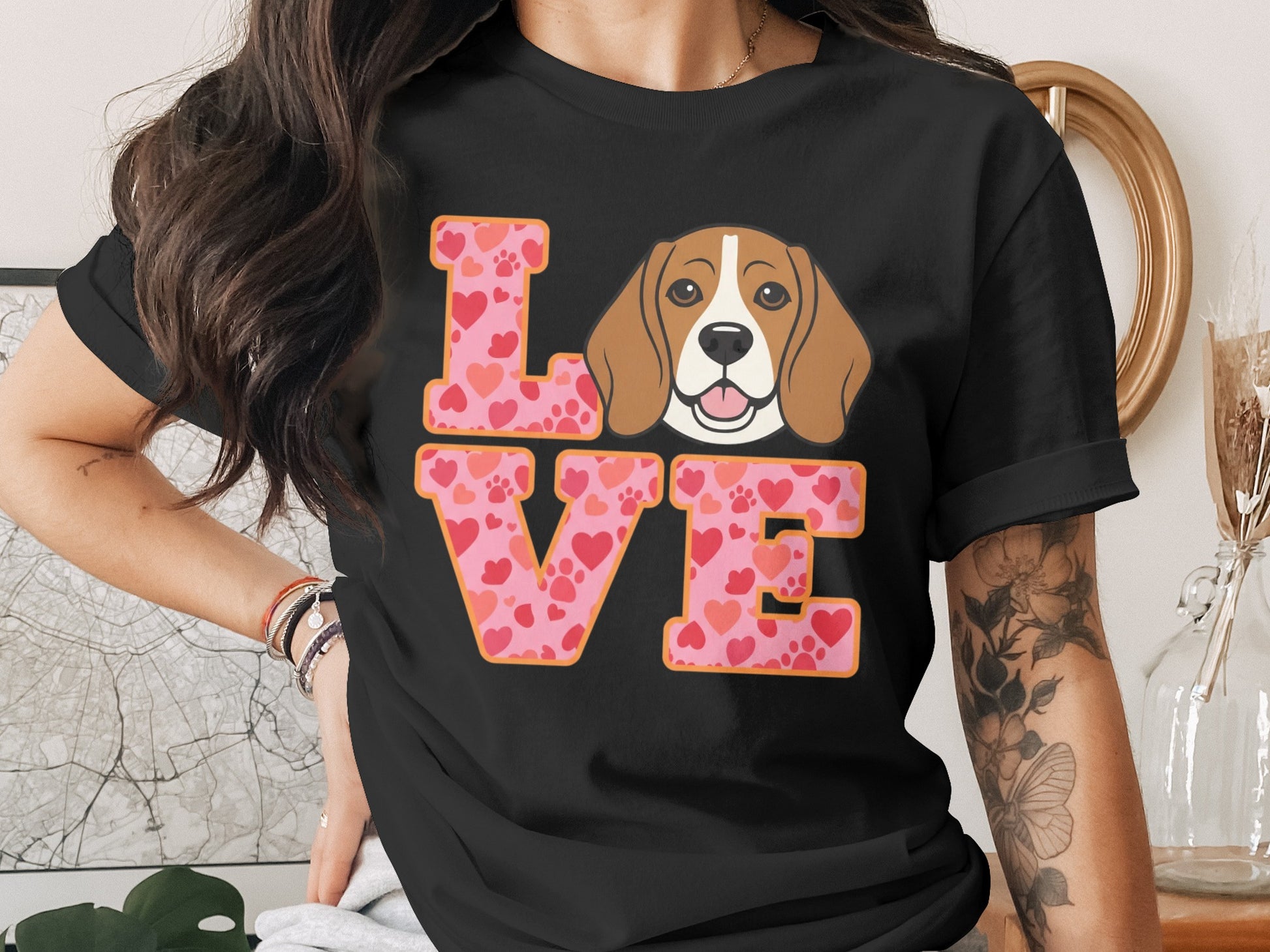 Beagle Dog Love Graphic Short Sleeve Top product