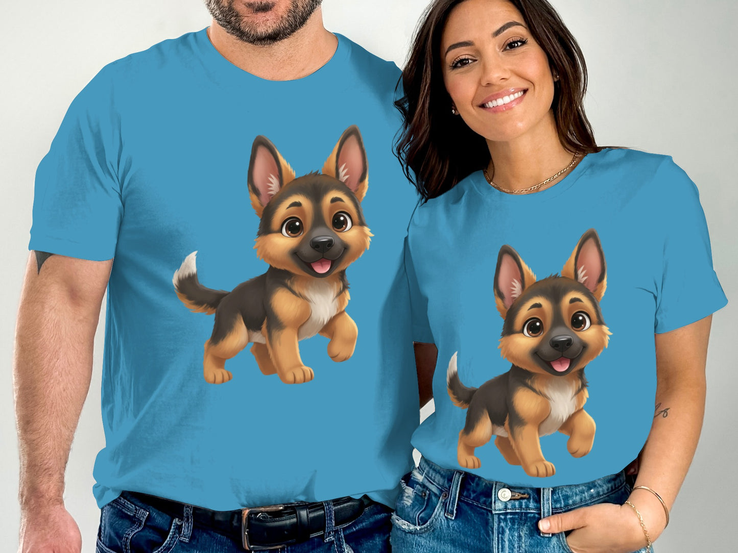 Adorable German Shepherd Puppy Design Matching Shirt