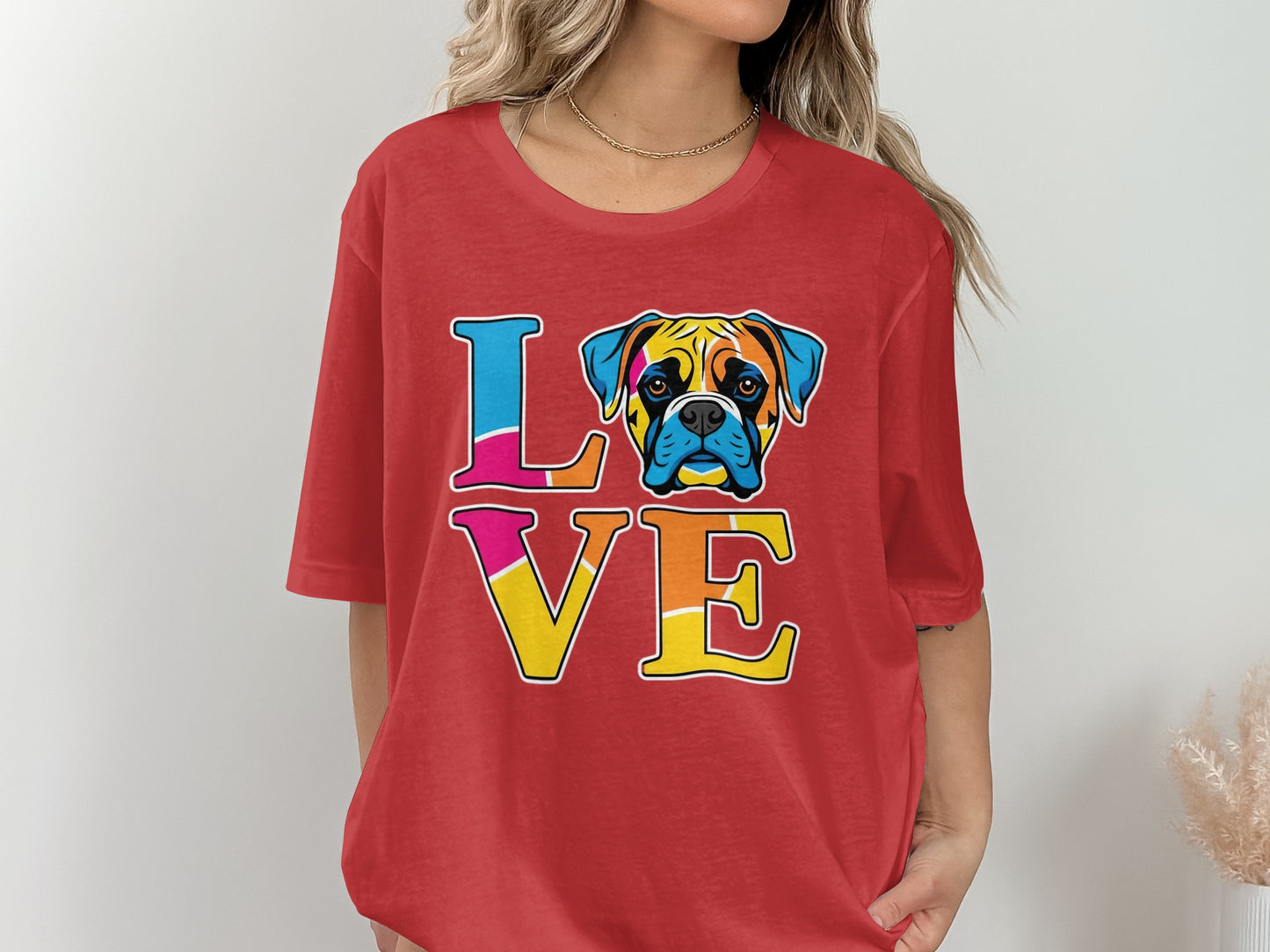 Colorful Love Graphic Tee with Dog Design product
