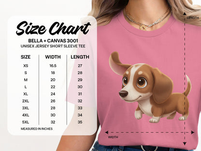 Cute Cartoon Dog Illustration Short Sleeve Tee