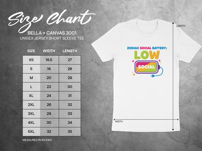 Zodiac Social Battery Low Social T-Shirt