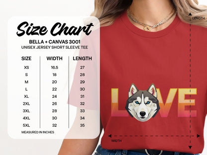 Love Husky Graphic Tee Unisex Short Sleeve Shirt product type